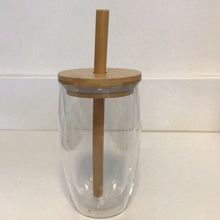 Load image into Gallery viewer, Glass Tumbler with Bamboo Lid & Straw