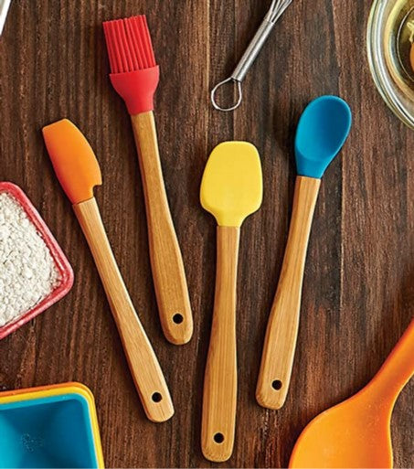 Mini Kitchen Tools Bamboo and Silicone