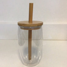 Load image into Gallery viewer, Glass Tumbler with Bamboo Lid &amp; Straw

