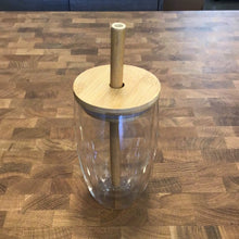Load image into Gallery viewer, Glass Tumbler with Bamboo Lid &amp; Straw
