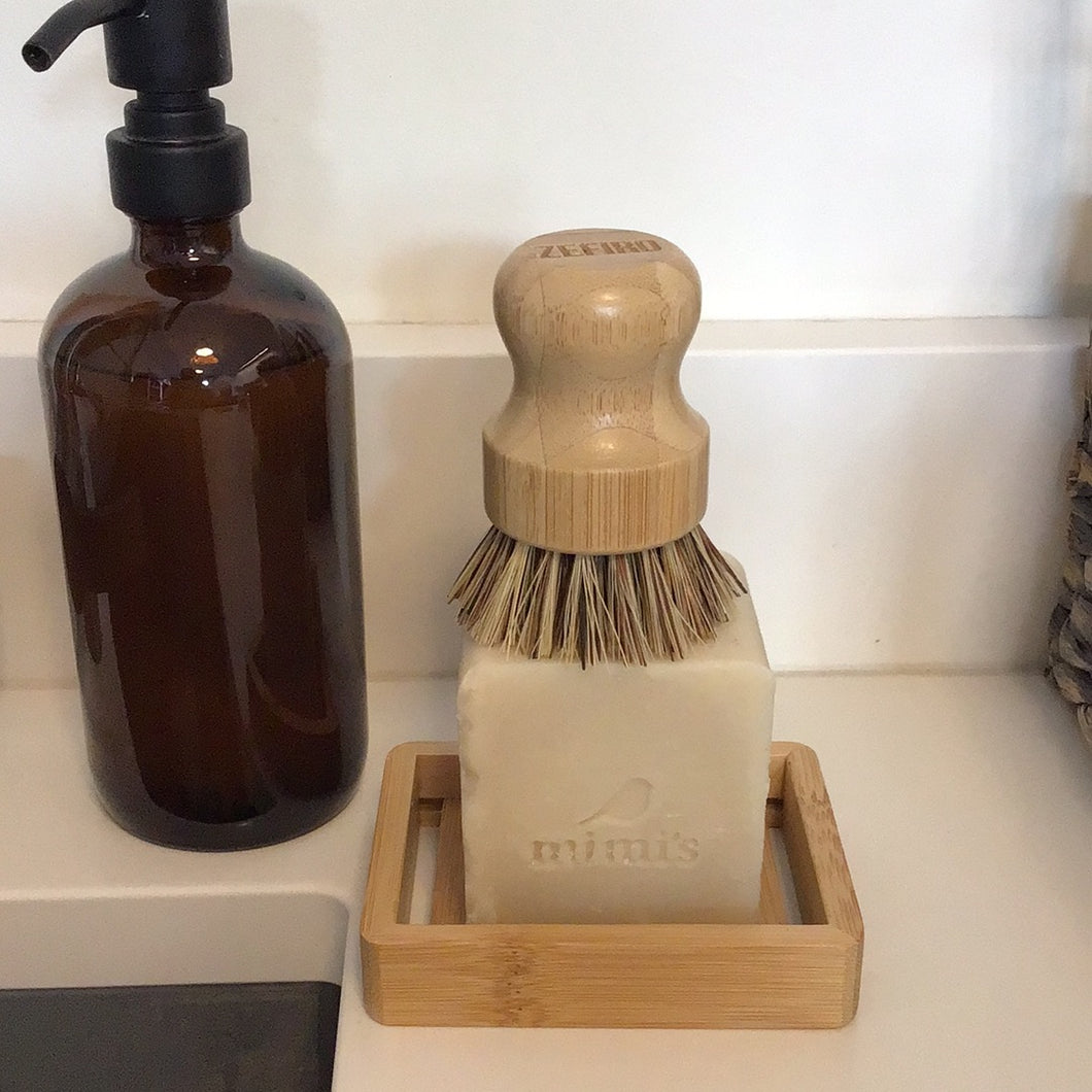 Pot Scrubber, Bamboo and Palm Fiber