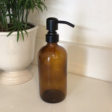 Load image into Gallery viewer, Amber Bottle with Black Metal Pump
